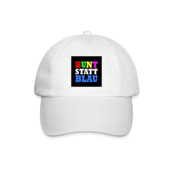 Bunt statt blau - Baseballkappe - Weiß/Weiß - Vorne