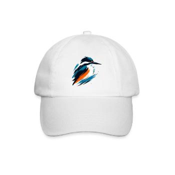 Dynamischer Eisvogel - Baseballkappe - Weiß/Weiß - Vorne