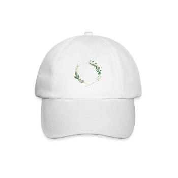 Flora & Fauna Grün Gold personalisierbar - Baseballkappe - Weiß/Weiß - Vorne