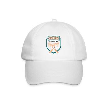 Kricket Kricketspieler Kricketball Sport Geschenk - Baseballkappe - Weiß/Weiß - Vorne