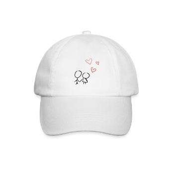 herz liebespaar liebe - Baseballkappe - Weiß/Weiß - Vorne