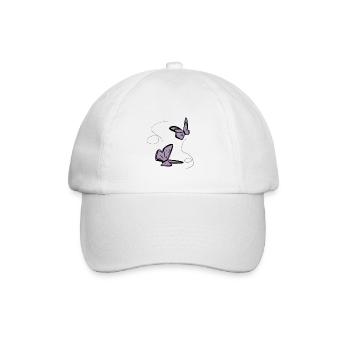 zwei Schmetterlinge schmetterling faden - Baseballkappe - Weiß/Weiß - Vorne