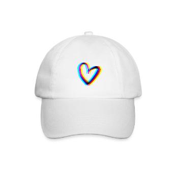 herz effekt 3d symbol liebe - Baseballkappe - Weiß/Weiß - Vorne
