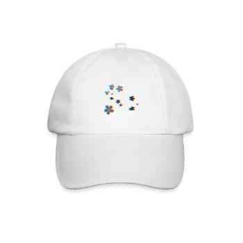 blumen 3d effekt blume symbol - Baseballkappe - Weiß/Weiß - Vorne
