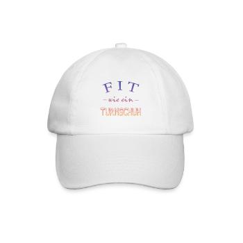 Fit wie ein Turnschuh --Fitness - Trainig - Gym - Baseballkappe - Weiß/Weiß - Vorne