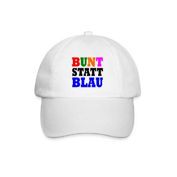 Bunt statt blau - Baseballkappe - Weiß/Weiß - Vorne