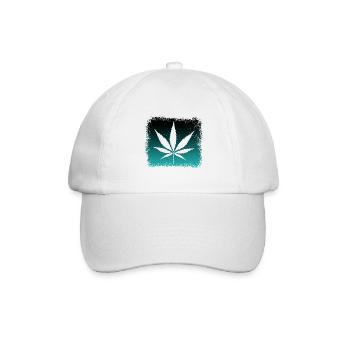 Ganja Weed Kiffen - Baseballkappe - Weiß/Weiß - Vorne