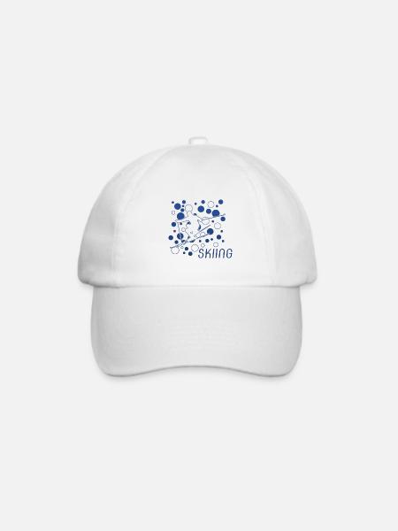 Skiing Ski - Baseballkappe - Weiß/Weiß