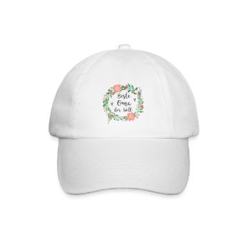 Beste Oma der Welt mit Blumen Blumenkranz - Baseballkappe - Weiß/Weiß - Vorne