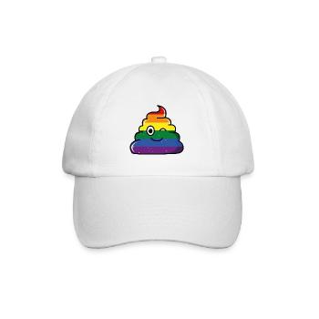 LGBT Poop - Baseballkappe - Weiß/Weiß - Vorne