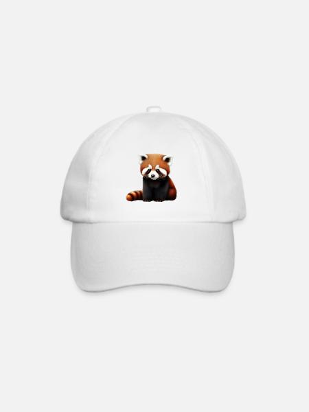 Lustiger roter Panda - Baseballkappe - Weiß/Weiß