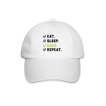 Golf Golfen Golfspieler Golfspieler Golfschläger - Baseballkappe - Weiß/Weiß - Vorne