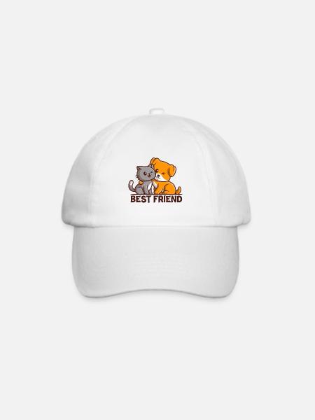 Best Friend - bester Freund - Baseballkappe - Weiß/Weiß