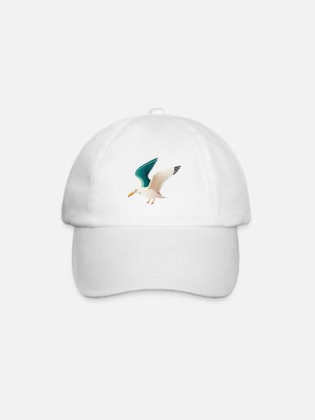 Nordsee Küste Möwe Polygon - Baseballkappe - Weiß/Weiß