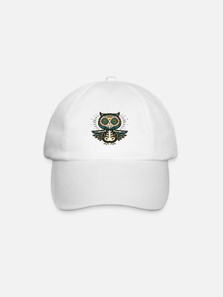 Eule - Baseballkappe - Weiß/Weiß