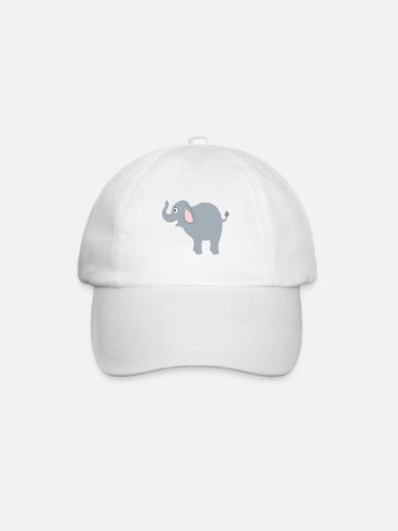 Elefant - Baseballkappe - Weiß/Weiß