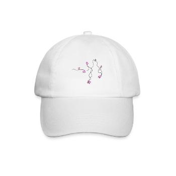 linie welle herzen herz rosa schleifen - Baseballkappe - Weiß/Weiß - Vorne