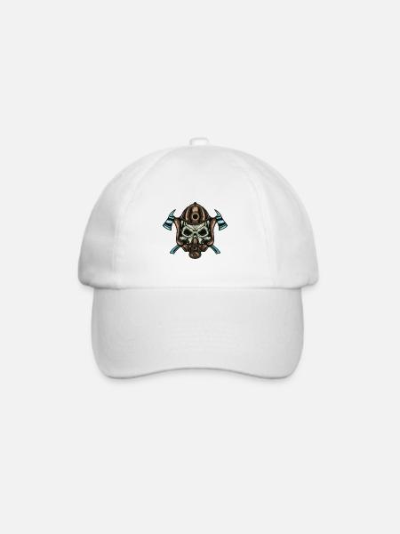 Firefighter Totenkopf - Baseballkappe - Weiß/Weiß