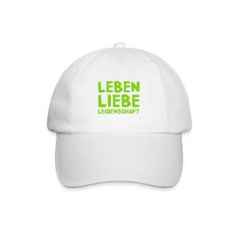 ich lebe ein leidenschaftliches Leben - Baseballkappe - Weiß/Weiß - Vorne