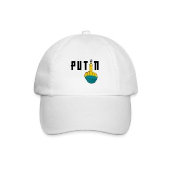 Fick dich Putin | Unterstütze die Ukraine - Baseballkappe - Weiß/Weiß - Vorne