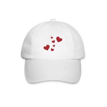 rote Herzen Muster rot Symbol liebe - Baseballkappe - Weiß/Weiß - Vorne