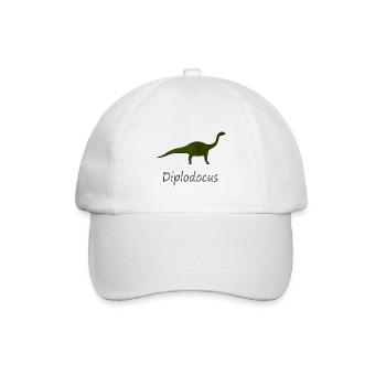 Diplodocus Dinosaurier Dino Geschenkidee - Baseballkappe - Weiß/Weiß - Vorne