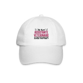 Assistent | Tierarzt | Geschenk | Superkraft - Baseballkappe - Weiß/Weiß - Vorne