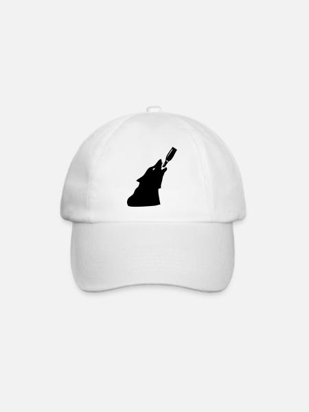 Besoffener Wolf - Baseballkappe - Weiß/Weiß