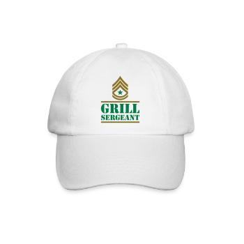 grillen grill sergeant - Baseballkappe - Weiß/Weiß - Vorne