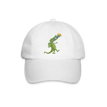 Schulkrokodil - Baseballkappe - Weiß/Weiß - Vorne
