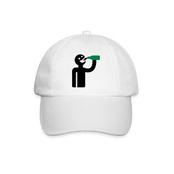 Säufer - Trinker - Baseballkappe - Weiß/Weiß - Vorne