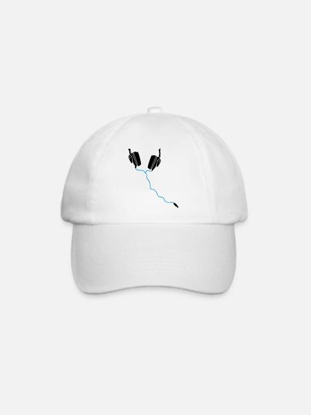 kopfhörer headphones DJ - Baseballkappe - Weiß/Weiß