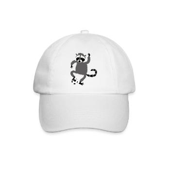 Waschbär Fussball - Baseballkappe - Weiß/Weiß - Vorne