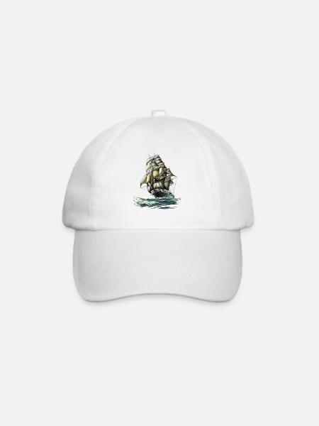 Segelschiff - Baseballkappe - Weiß/Weiß