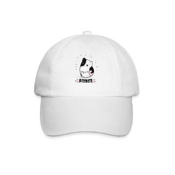 Katze niedlich kitty love girl illustration pink g - Baseballkappe - Weiß/Weiß - Vorne