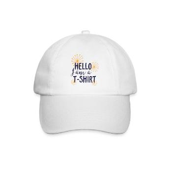Hello-Iam a T-shirt- Hallo ich bin ein T-shirt - Baseballkappe - Weiß/Weiß - Vorne