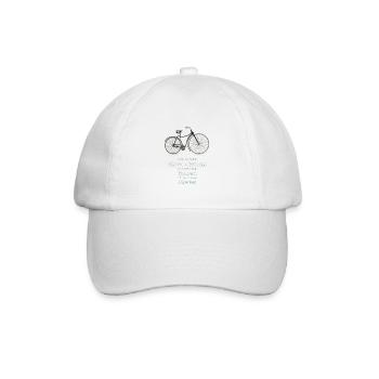 Weisheit Spruch Fahrrad Bike Vintage antik Straße - Baseballkappe - Weiß/Weiß - Vorne