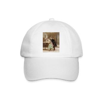 "Katzen lieben 1900, Wunder, Blumen" - Baseballkappe - Weiß/Weiß - Vorne