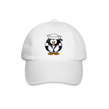 Matrosen Pinguin - Baseballkappe - Weiß/Weiß - Vorne