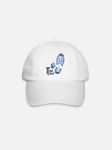 Fussabdruecke blau - Baseballkappe - Weiß/Weiß