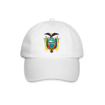 Nationalwappen von Ecuador - Baseballkappe - Weiß/Weiß - Vorne