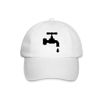 Ein tropfender Wasserhahn - Baseballkappe - Weiß/Weiß - Vorne