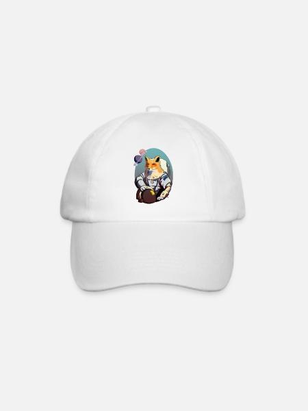 Fuchs Astronaut - Baseballkappe - Weiß/Weiß