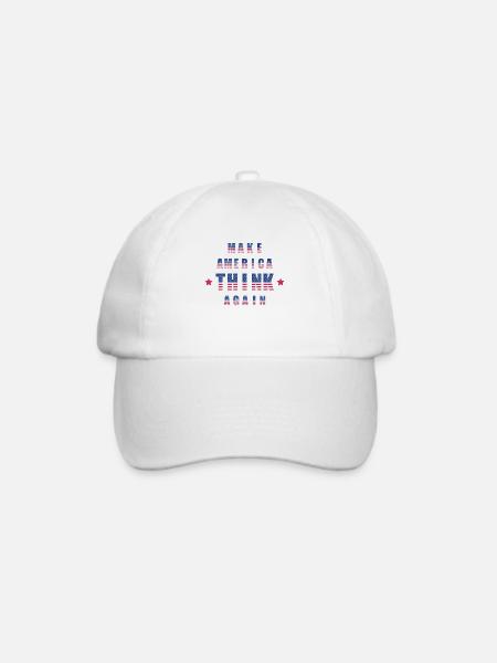 make america think again - Baseballkappe - Weiß/Weiß