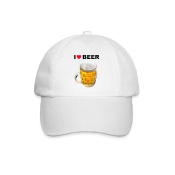 I Love Beer - Baseballkappe - Weiß/Weiß - Vorne