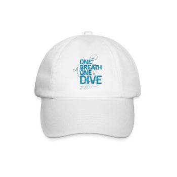 One Breath One Dive - Freediving Culture - Baseballkappe - Weiß/Weiß - Vorne