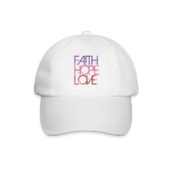 LOVE FAITH HOPE - Baseballkappe - Weiß/Weiß - Vorne