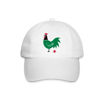 huhn verrückt crazy chick ente gans vogel kack - Baseballkappe - Weiß/Weiß - Vorne