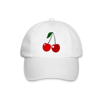 cherries kirschen veggie gemuese fruits21 - Baseballkappe - Weiß/Weiß - Vorne