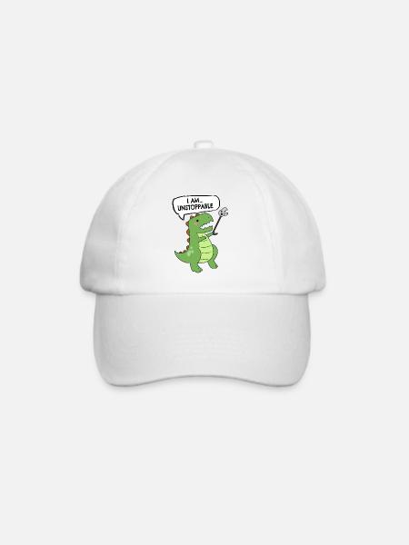 Unaufhaltsam T-Rex Dino Dinosaurier Tyrannosaurus - Baseballkappe - Weiß/Weiß